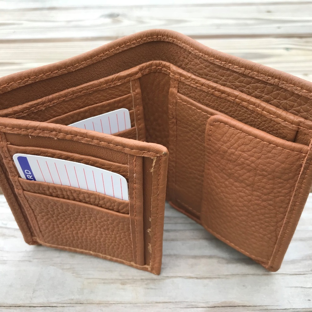 Supreme Leather Men Wallet Handmade Bifold W/ Box - Picture 2 of 8